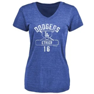 Andre Ethier Women's Los Angeles Dodgers Base Runner Tri-Blend T-Shirt - Royal