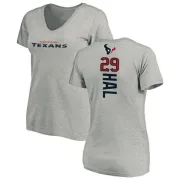 Andre Hal Women's Houston Texans Backer V-Neck T-Shirt - Ash