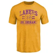 Andre Ingram Los Angeles Lakers Gold Baseline Tri-Blend T-Shirt