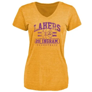 Andre Ingram Women's Los Angeles Lakers Gold Baseline Tri-Blend T-Shirt