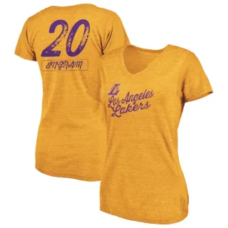 Andre Ingram Women's Los Angeles Lakers Gold Sideline Tri-Blend V-Neck T-Shirt