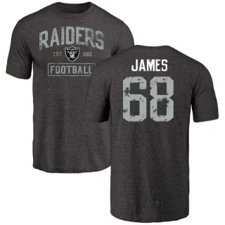 Andre James Oakland Raiders Black Distressed Name & Number Tri-Blend T-Shirt