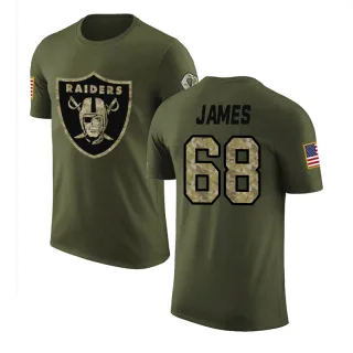 Andre James Oakland Raiders Olive Salute to Service Legend T-Shirt