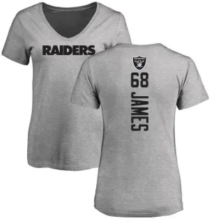 Andre James Women's Oakland Raiders Backer V-Neck T-Shirt - Ash