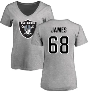 Andre James Women's Oakland Raiders Name & Number Logo Slim Fit T-Shirt - Ash