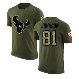 Andre Johnson Houston Texans Olive Salute to Service Legend T-Shirt