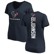 Andre Johnson Women's Houston Texans Backer Slim Fit T-Shirt - Navy