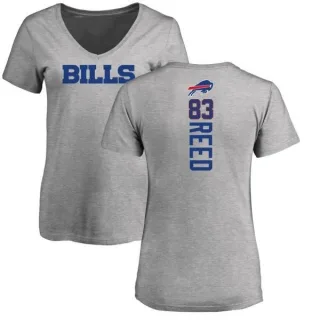 Andre Reed Women's Buffalo Bills Backer V-Neck T-Shirt - Ash