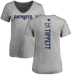 Andre Tippett Women's New England Patriots Backer V-Neck T-Shirt - Ash