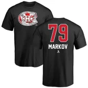 Andrei Markov Montreal Canadiens Name and Number Banner Wave T-Shirt - Black