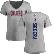 Andrej Sekera Women's Edmonton Oilers Backer T-Shirt - Ash