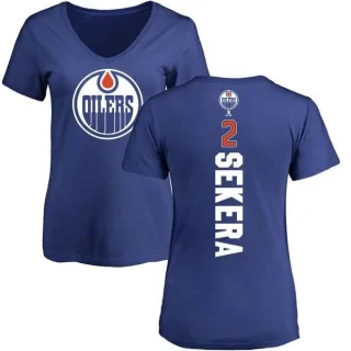 Andrej Sekera Women's Edmonton Oilers Backer T-Shirt - Royal