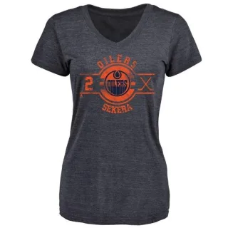 Andrej Sekera Women's Edmonton Oilers Insignia Tri-Blend T-Shirt - Royal