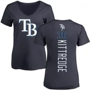 Andrew Kittredge Women's Tampa Bay Rays Backer Slim Fit T-Shirt - Navy