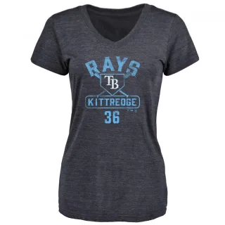 Andrew Kittredge Women's Tampa Bay Rays Base Runner Tri-Blend T-Shirt - Navy