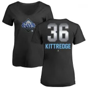 Andrew Kittredge Women's Tampa Bay Rays Midnight Mascot V-Neck T-Shirt - Black