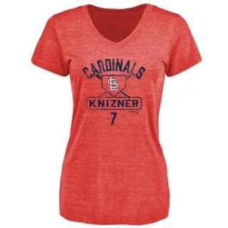 Andrew Knizner Women's St. Louis Cardinals Base Runner Tri-Blend T-Shirt - Red