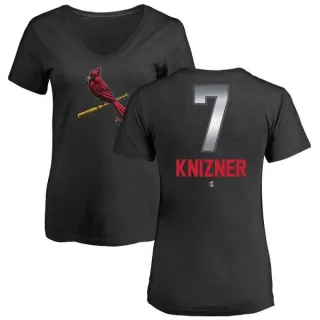 Andrew Knizner Women's St. Louis Cardinals Midnight Mascot V-Neck T-Shirt - Black