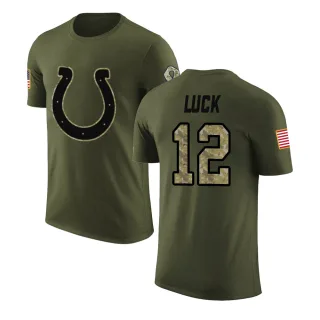 Andrew Luck Indianapolis Colts Olive Salute to Service Legend T-Shirt