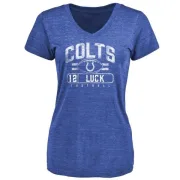 Andrew Luck Women's Indianapolis Colts Flanker Tri-Blend T-Shirt - Royal