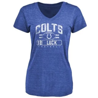 Andrew Luck Women's Indianapolis Colts Flanker Tri-Blend T-Shirt - Royal