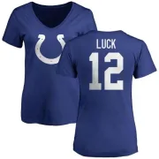 Andrew Luck Women's Indianapolis Colts Name & Number Logo Slim Fit T-Shirt - Royal