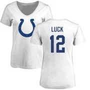 Andrew Luck Women's Indianapolis Colts Name & Number Logo Slim Fit T-Shirt - White