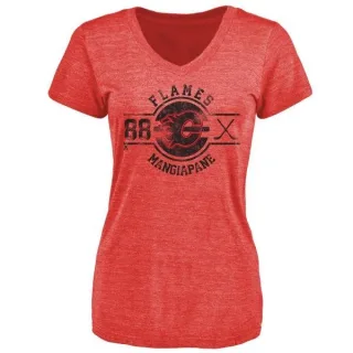 Andrew Mangiapane Women's Calgary Flames Insignia Tri-Blend T-Shirt - Red