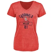 Andrew Miller Women's St. Louis Cardinals Base Runner Tri-Blend T-Shirt - Red