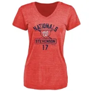 Andrew Stevenson Women's Washington Nationals Base Runner Tri-Blend T-Shirt - Red