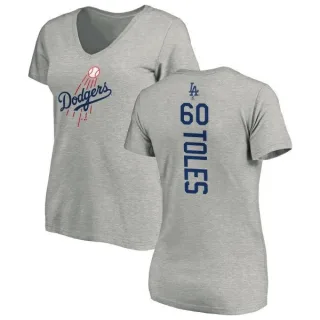 Andrew Toles Women's Los Angeles Dodgers Backer Slim Fit T-Shirt - Ash