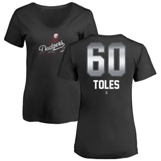 Andrew Toles Women's Los Angeles Dodgers Midnight Mascot V-Neck T-Shirt - Black