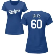 Andrew Toles Women's Los Angeles Dodgers Name & Number T-Shirt - Royal