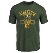 Andrew Triggs Oakland Athletics Base Runner Tri-Blend T-Shirt - Green