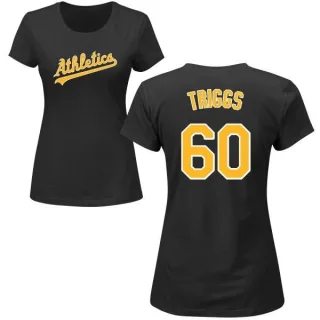 Andrew Triggs Women's Oakland Athletics Name & Number T-Shirt - Black