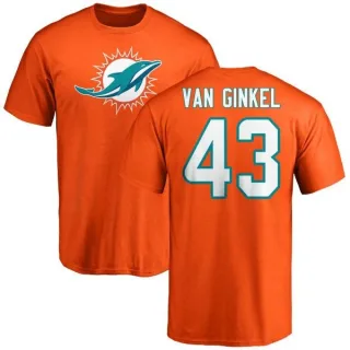 Andrew Van Ginkel Miami Dolphins Name & Number Logo T-Shirt - Orange