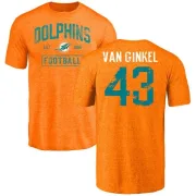 Andrew Van Ginkel Miami Dolphins Orange Distressed Name & Number Tri-Blend T-Shirt