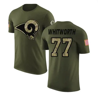 Andrew Whitworth Los Angeles Rams Olive Salute to Service Legend T-Shirt