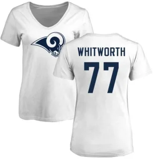 Andrew Whitworth Women's Los Angeles Rams Name & Number Logo Slim Fit T-Shirt - White