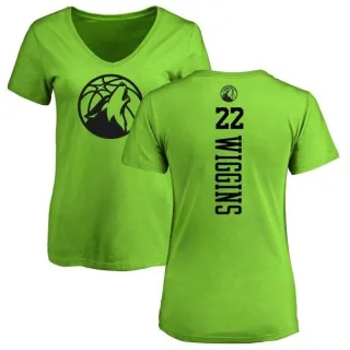 Andrew Wiggins Women's Minnesota Timberwolves Neon Green One Color Backer Slim-Fit V-Neck T-Shirt