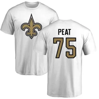 Andrus Peat New Orleans Saints Name & Number Logo T-Shirt - White