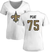 Andrus Peat Women's New Orleans Saints Name & Number Logo Slim Fit T-Shirt - White