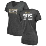 Andrus Peat Women's New Orleans Saints Retro Tri-Blend V-Neck T-Shirt - Black