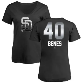 Andy Benes Women's San Diego Padres Midnight Mascot V-Neck T-Shirt - Black