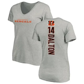 Andy Dalton Women's Cincinnati Bengals Backer V-Neck T-Shirt - Ash