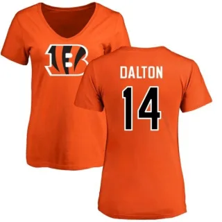 Andy Dalton Women's Cincinnati Bengals Name & Number Logo Slim Fit T-Shirt - Orange