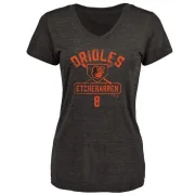 Andy Etchebarren Women's Baltimore Orioles Base Runner Tri-Blend T-Shirt - Black