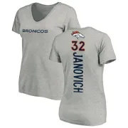 Andy Janovich Women's Denver Broncos Backer V-Neck T-Shirt - Ash