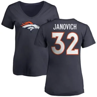 Andy Janovich Women's Denver Broncos Name & Number Logo Slim Fit T-Shirt - Navy