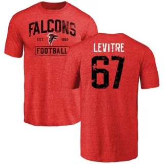 Andy Levitre Atlanta Falcons Distressed Name & Number Tri-Blend T-Shirt - Red